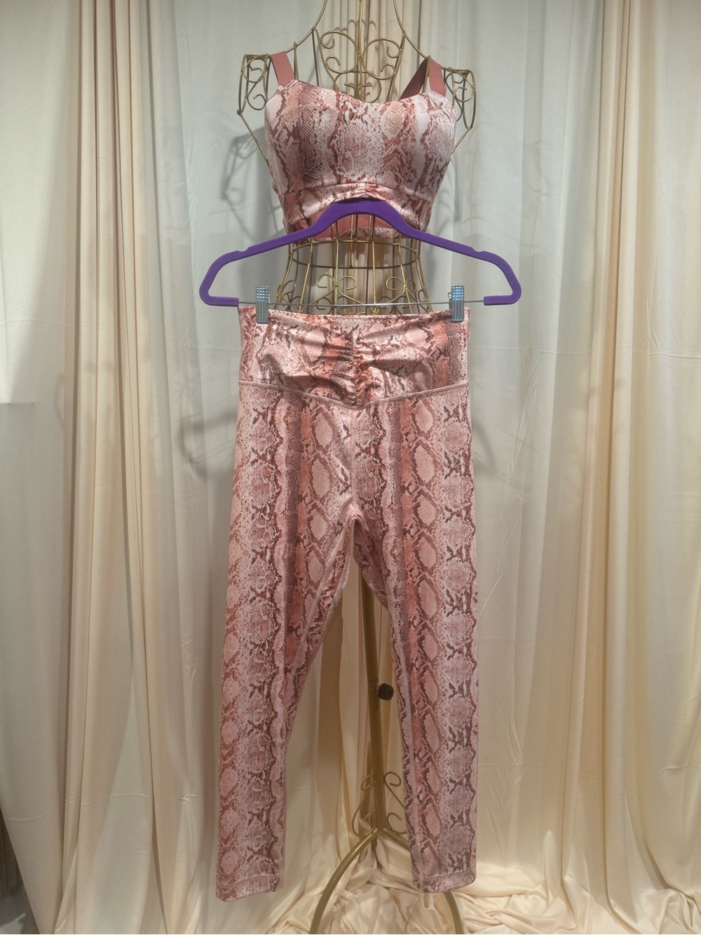 Victoria’s Secret Snake-Print High Leggings & Crop Top Set